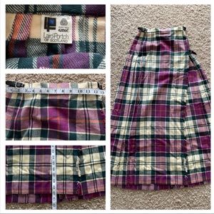 Authentic wool Scotland tartan maxi skirt